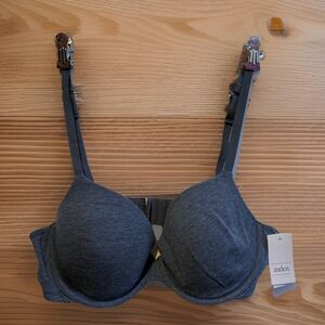 Auden Everyday Bra 38C Lightly Lined Demi Underwire Adjustable Straps Gray